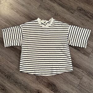 Sea New York Cream and Navy Striped Short Sleeve